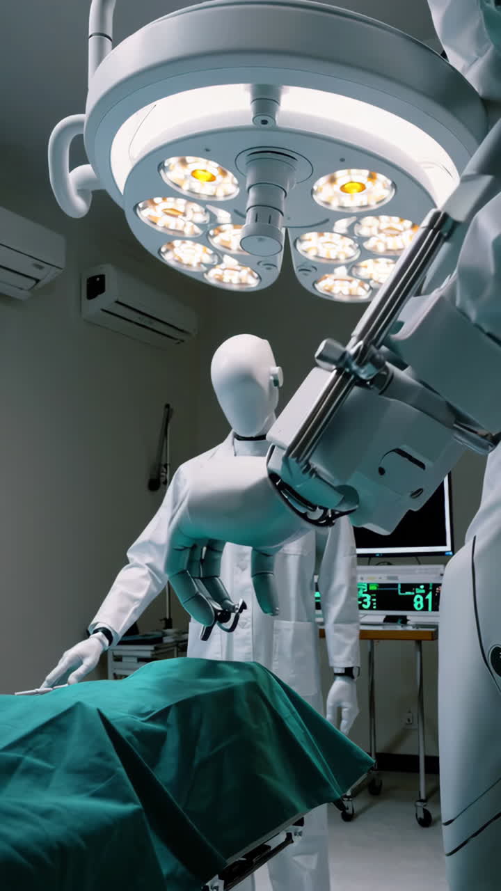 cirugía robótica en una sala de operaciones