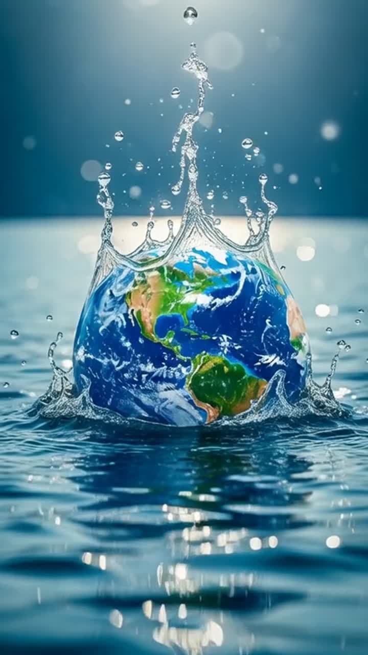 Pianeta Terra che si tuffa in acqua pulita