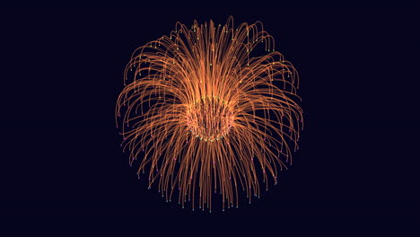 Explosive burst vibrant 3d firework illuminates the night sky