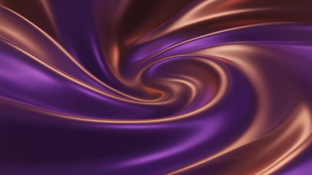 Texture astratta di seta liquida viola e bronzo vorticosa