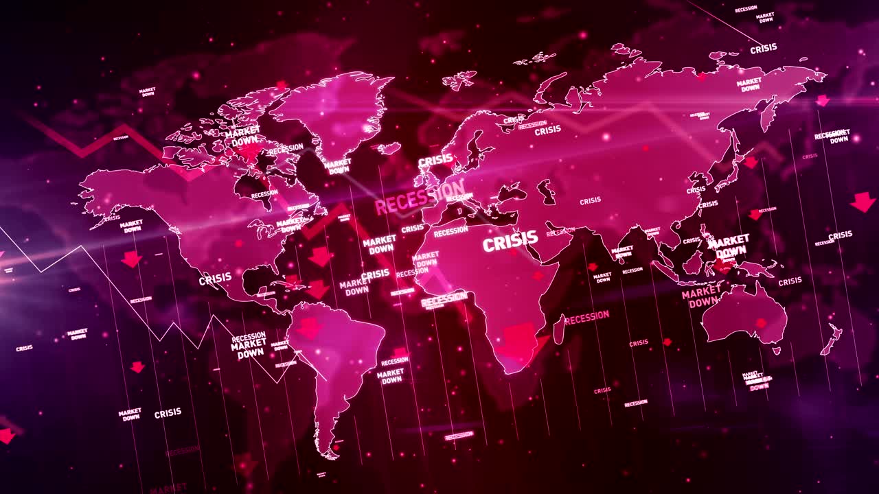 crisis financiera en el circuito del mapa mundial digital y el fondo sin fisuras