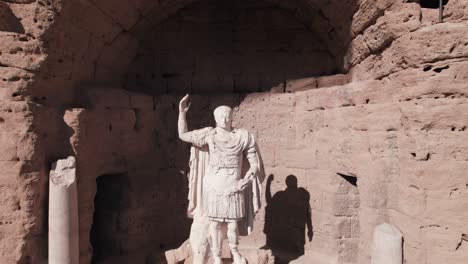 close-up on the statue of apollo, god of the arts in the ancient theater of orange