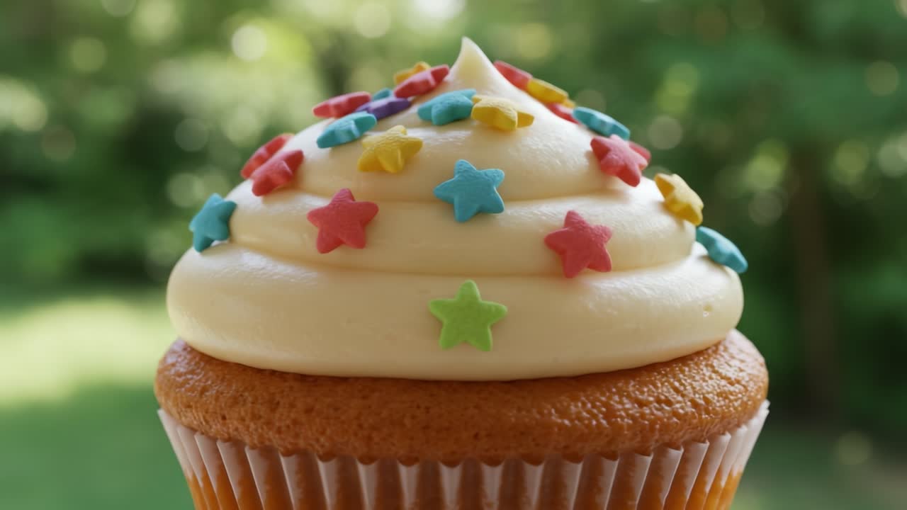 cupcake,frosting,sprinkles,colorful,stars,sweet,dessert,treat,baking,vanilla,delicious,fluffy,moist,savory,cake,whipped,icing,sugar,party,celebration,decorative,yummy,gourmet,fun,tasty,festive,whippedcream,delight,cheerful,snack,sweets,indulgence,homemade,enjoy,joy,bright,color,happy,food