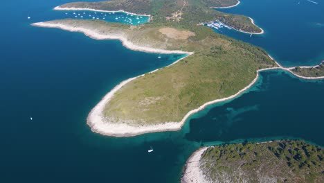 panorama of islands in the adriatic sea filmed with a drone