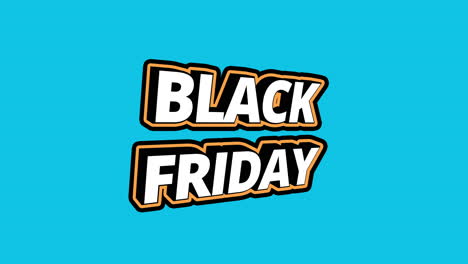 Black-Friday-3D-Textanimation-Mit-Orangefarbenem-Rahmen-Und-Rotierenden-Buchstaben-–-Cyanfarbener-Hintergrund