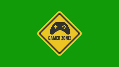 game zone - 3d traffic sign rotating.motion animation.green screen