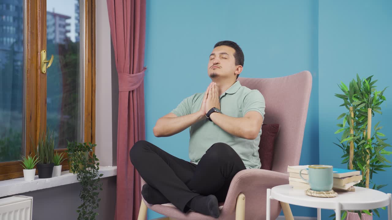 명상하는 사람.