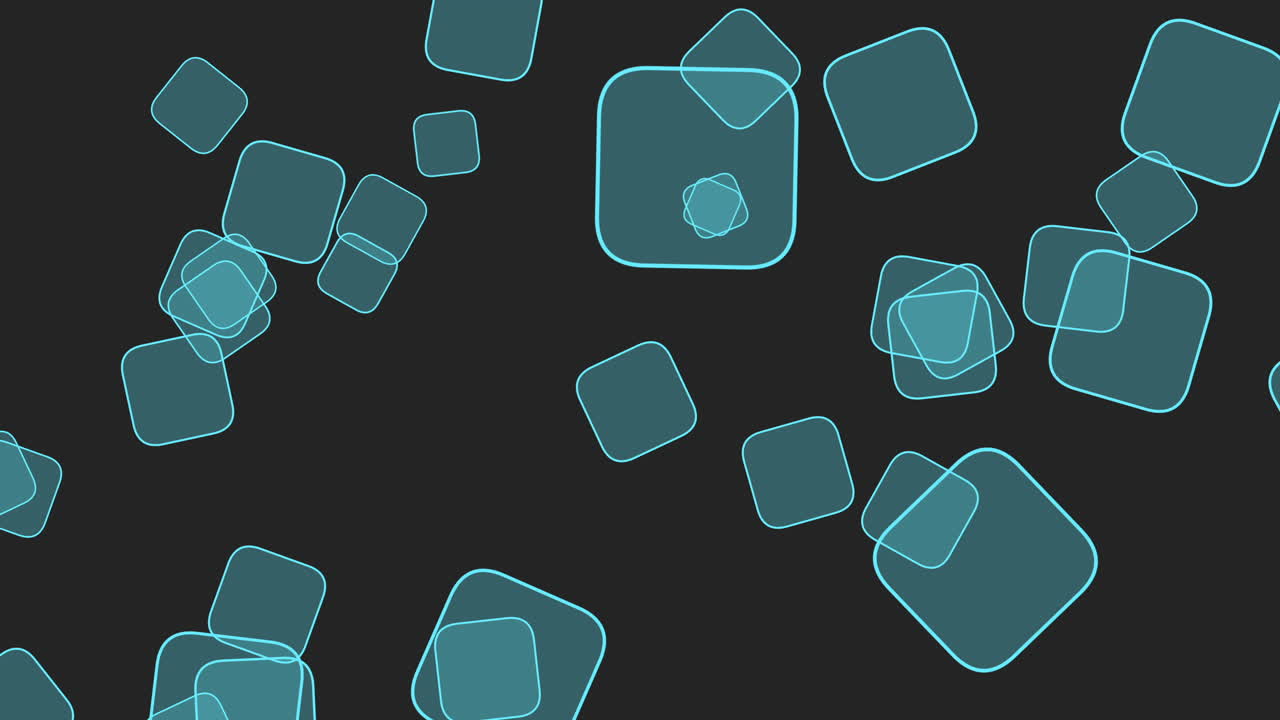 모션 및 비행 기하학적 파란색 사각형 추상적 인 배경