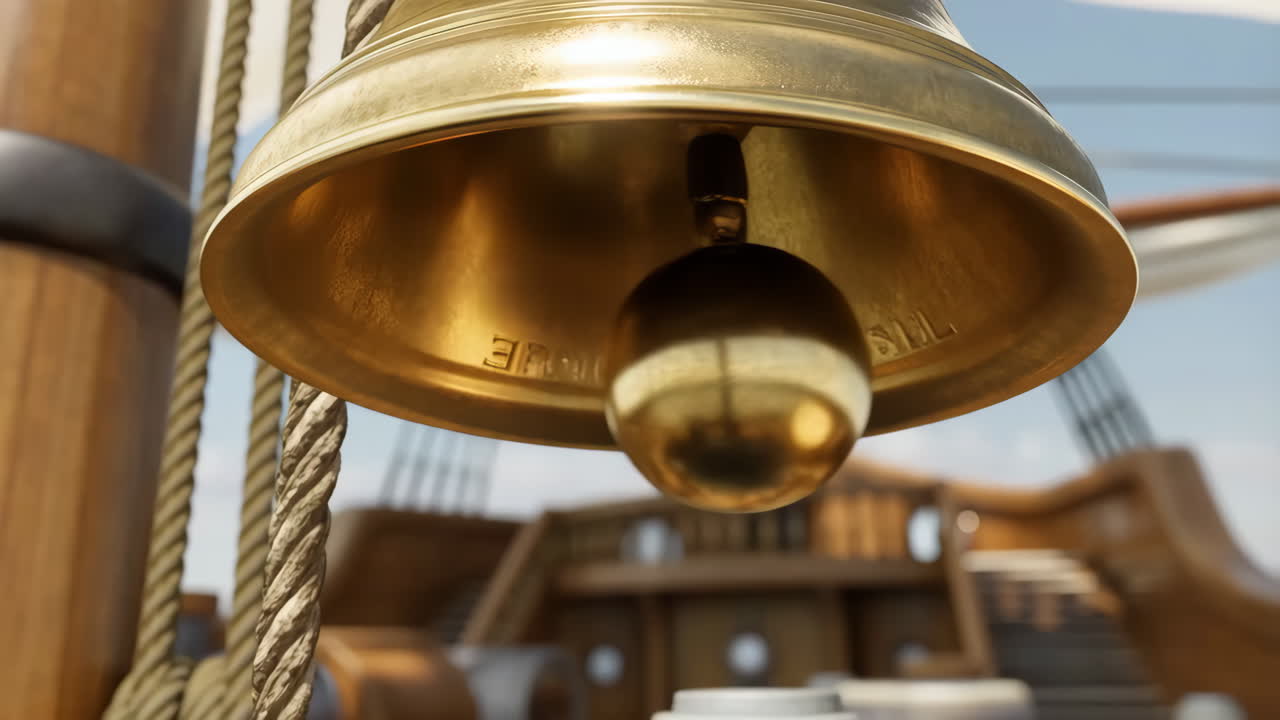 Close-up of a ship bell