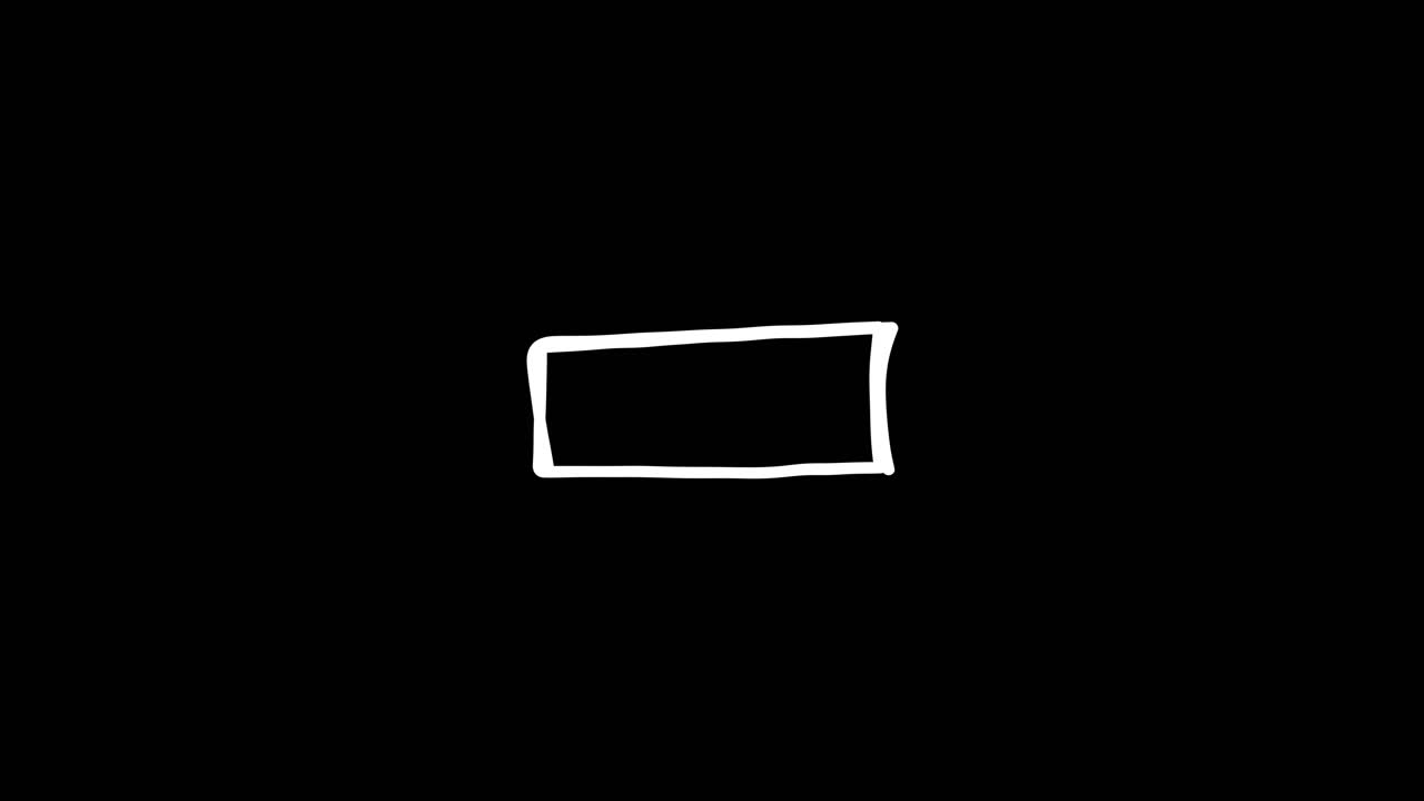 Hand-Drawn Sketchy Rectangles Appearing and Disappearing on Black Background