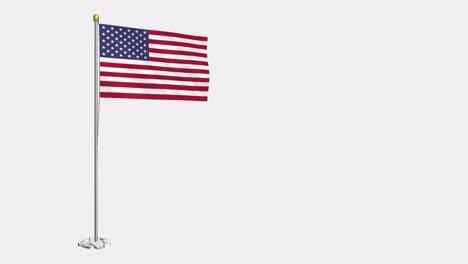 loop video of the united states flag  fluttering in the wind, slow motion video of 4k , with alpha channel