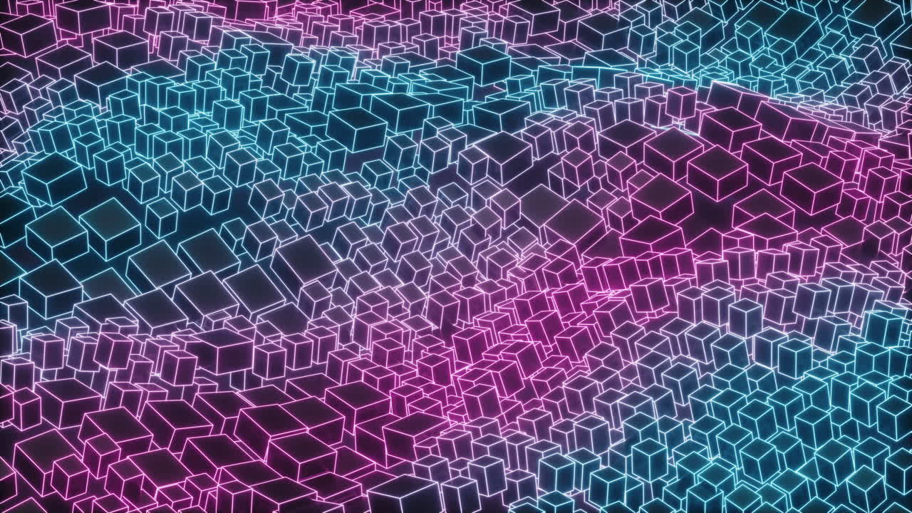 기하학적 그림과 큐브, 3d 렌더링