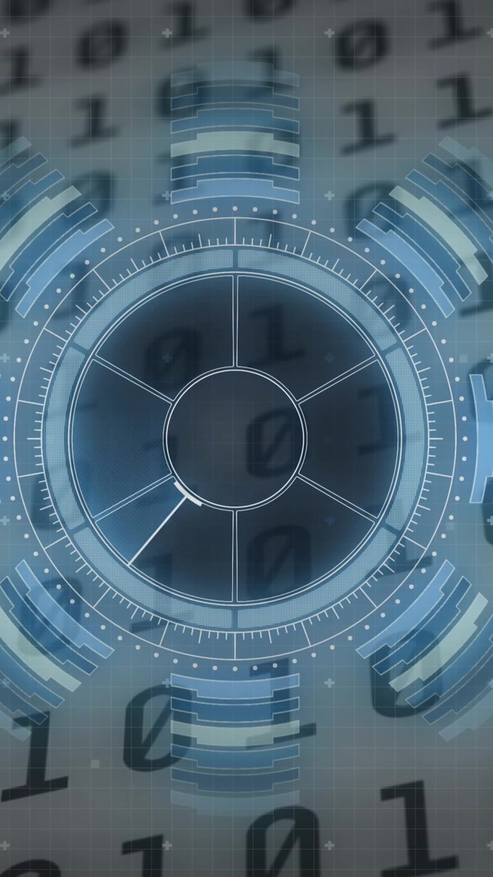 Animation of scope scanning and data processing on white background