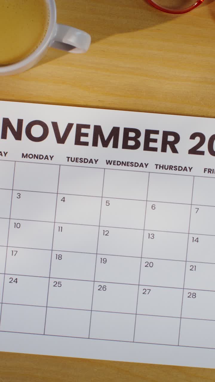 November 2024 Calendar on a Desk