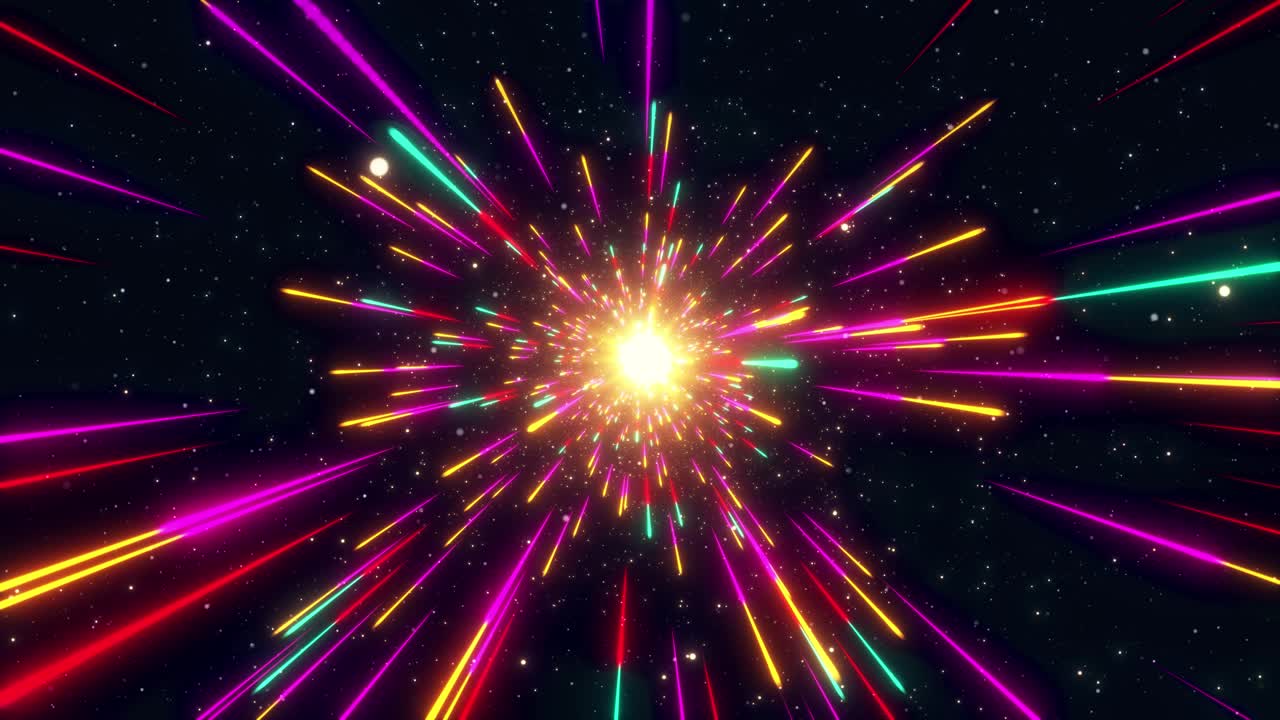 4k background of futuristic stream of neon rays particle trails communication technology information