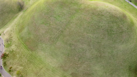 Aerial-of-Daereungwon-Ancient-Tomb-Complex,-South-Korea