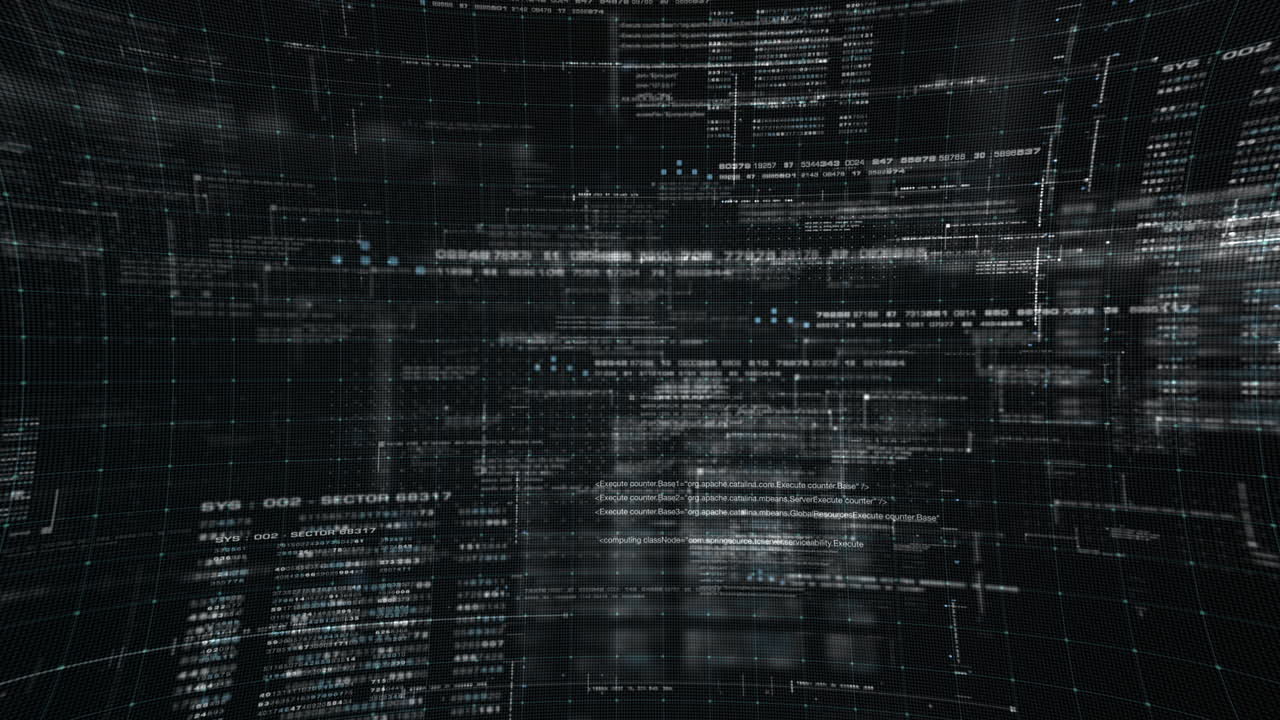 Futuristic simulation of 5G network concept, artificial intelligence quantum physic deep learning performing analytic computational head up display loop background