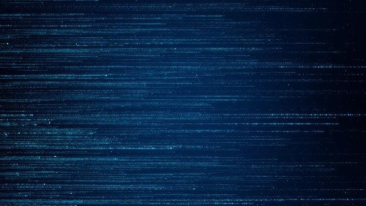 Abstract technology background with moving lines dots network digital data communication digital