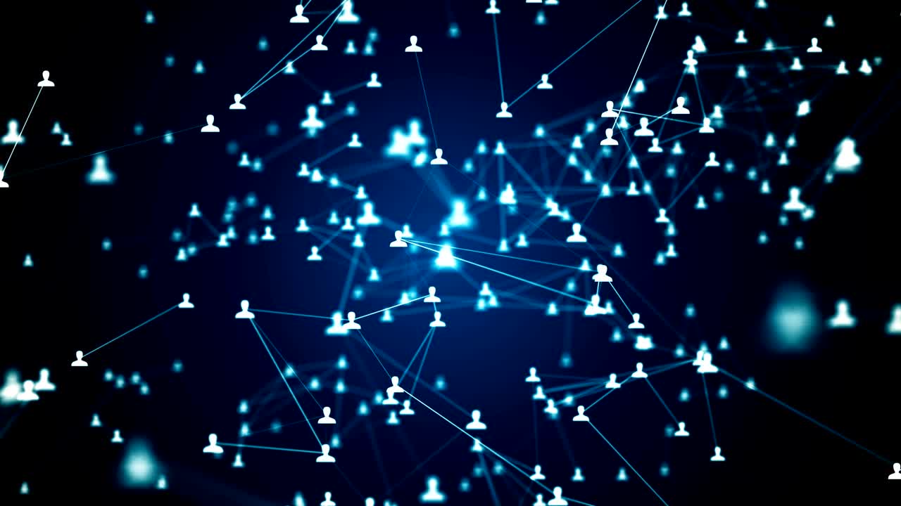 conexiones de red en las redes sociales. bucle sin fisuras