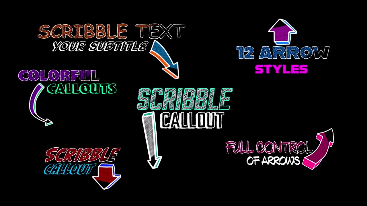 Animated Scribble Callout and Arrow Graphics for Video Editing