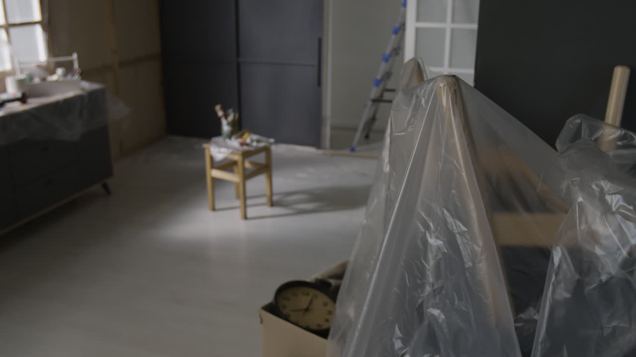 Interior of a room undergoing renovation