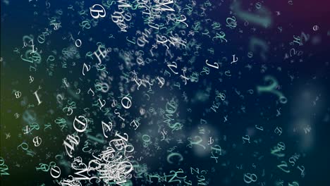 composición abstracta de letras en movimiento caóticas 4k