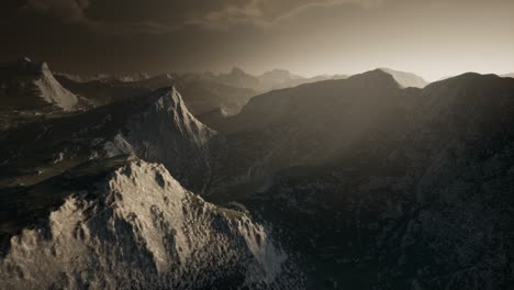 Dramatischer-Himmel-über-Stufen-In-Einem-Berg.