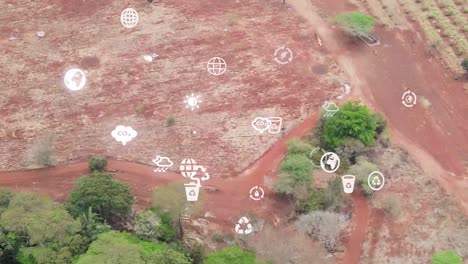 vista aérea futurista de drones de la cobertura forestal