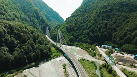 mountain bridge over a river