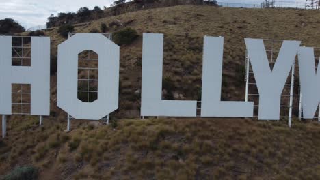 cartel de hollywood en los angeles california por drone 4k-7