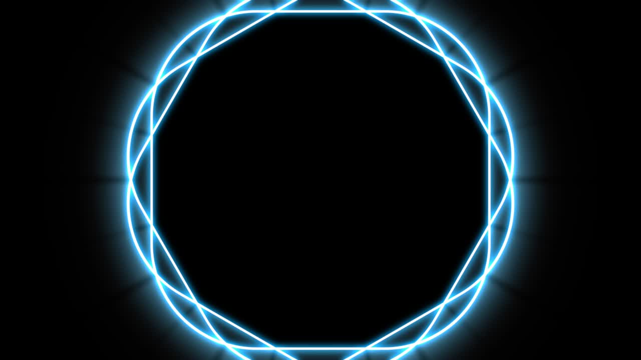 작은 점 모양의 파란 빛 효과를 가진 추상적인 불꽃놀이. 네온 조명 추상적인 모션 애니메이션 배경.