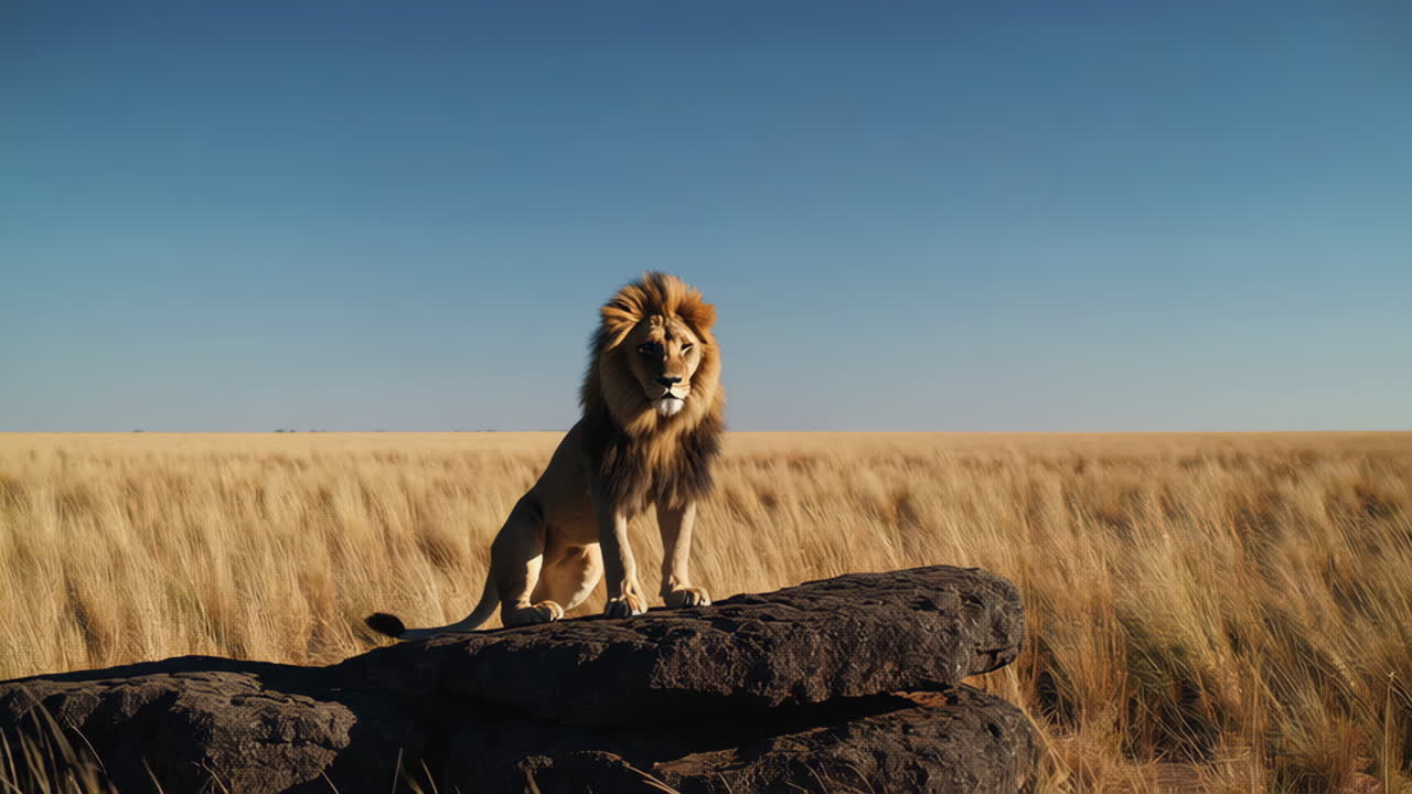el majestuoso león en la sabana africana