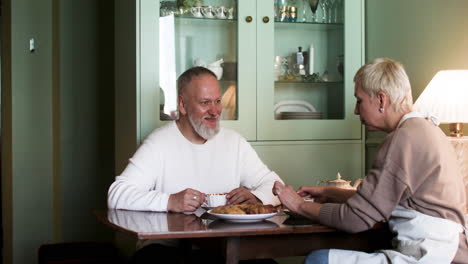 couple having tea at home