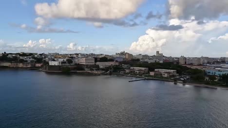 beautiful capital city of san juan, puerto rico.time lapse.the walls of the famous castillo san felipe del morro.