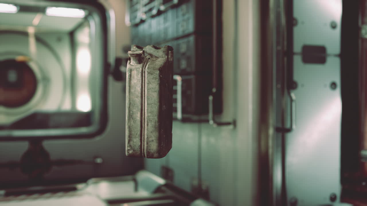 오래된 국제 우주 정거장에서 떠다니는 연료 통