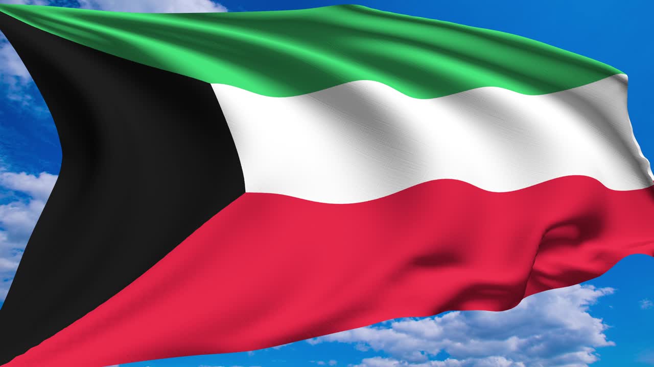 구름이 가득한 하늘에 대한 쿠웨이트의 발 (알파 채널, 루프 가능)