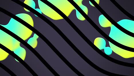 animation of wave pattern over multicolored abstract pattern against gray background