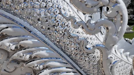 white temple thailand chiang rai beautiful details landmark buddhist religion