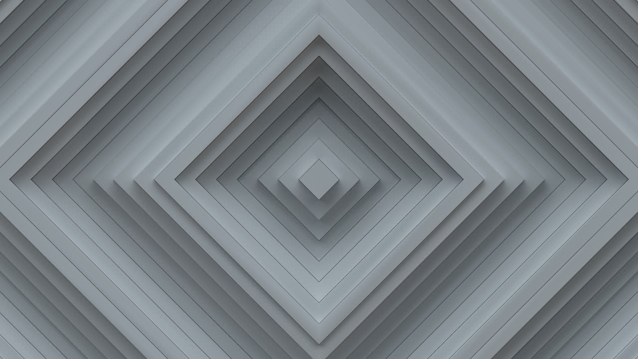 rombos concéntricos grises con efecto de ondulación bucle sin costuras animación de renderización en 3d