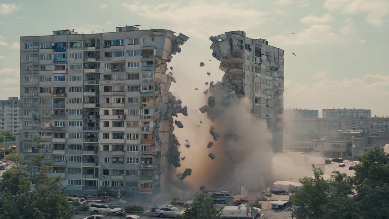 Building Demolition in Urban Setting