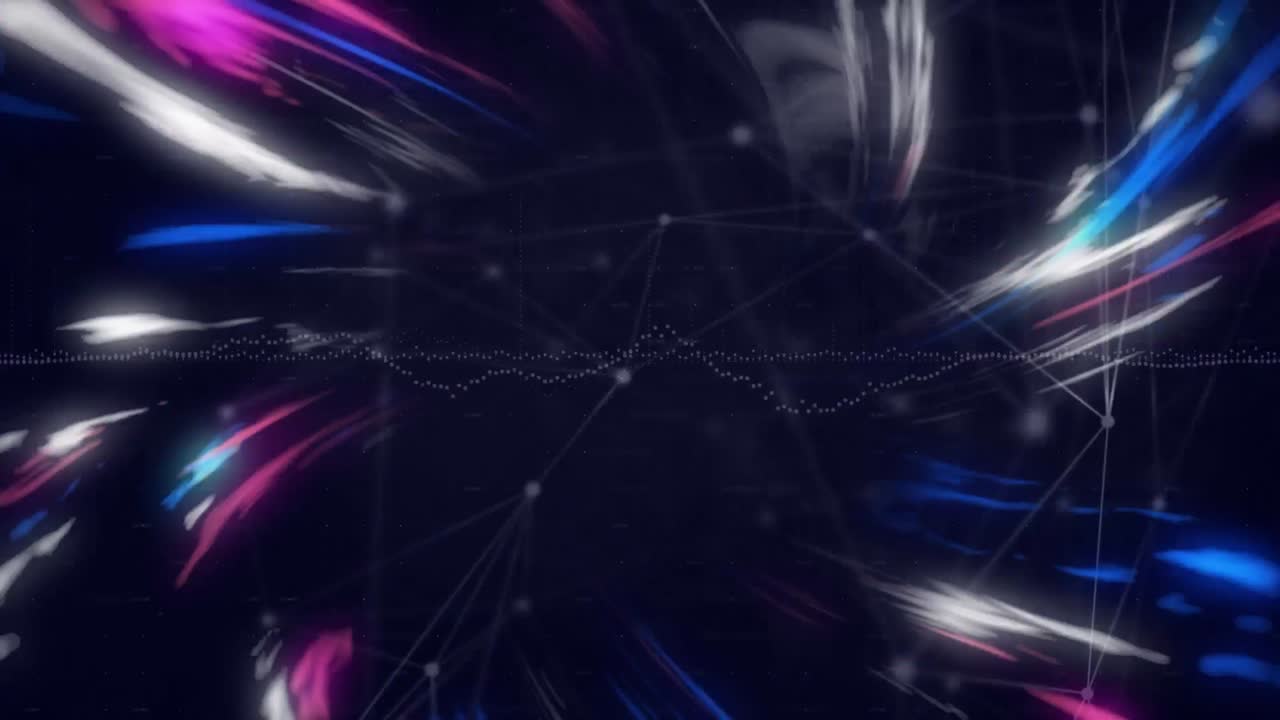 Animation of network of connections and light trails