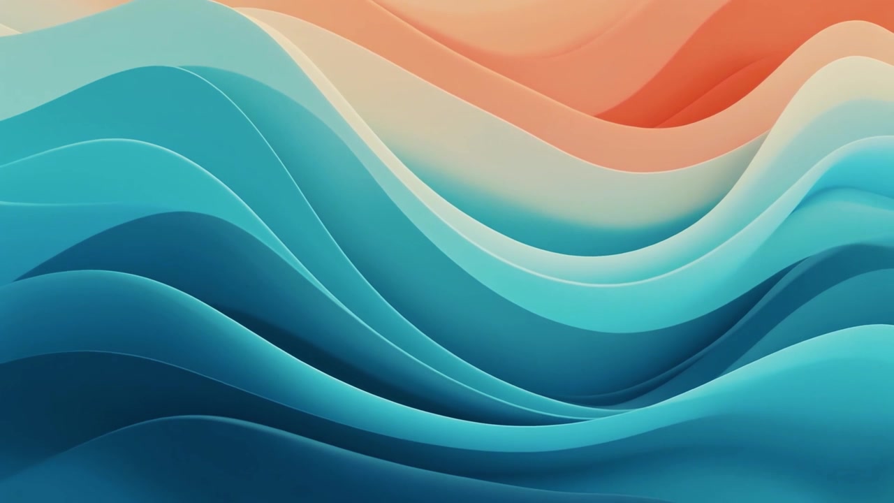 Dynamic Abstract Background with Smooth Blue and Orange Waves