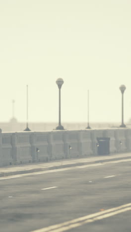 misty bridge scene