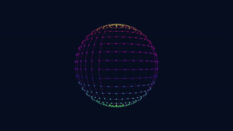 colorful rainbow grid sphere floating in darkness