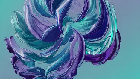 pinturas abstractas en torno en azul azulado y púrpura