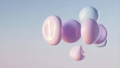 abstract pastel 3d shapes floating on a gradient background