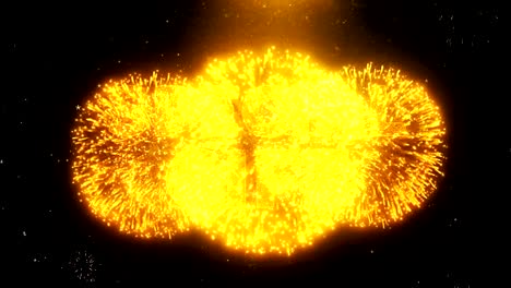 special gift text on firework display explosion particles.