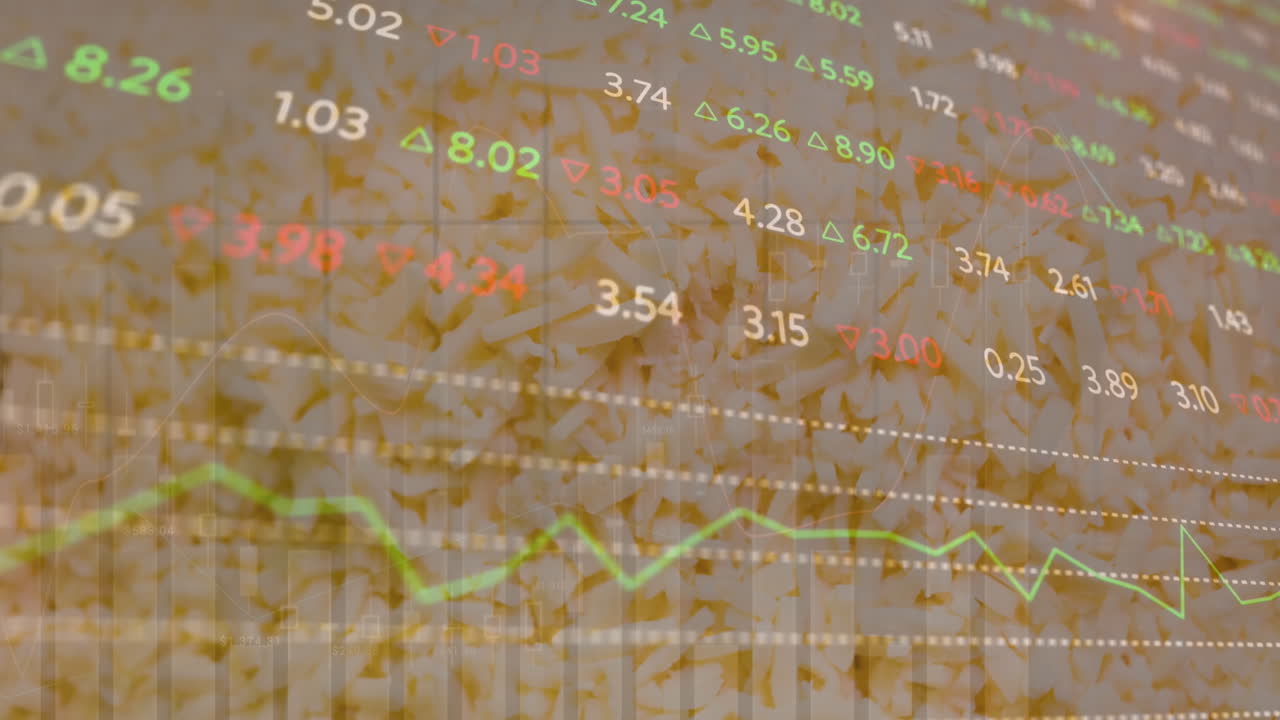 밝은 배경에서 금융 데이터 처리의 애니메이션