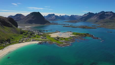 Beach-Lofoten-islands-is-an-archipelago-in-the-county-of-Nordland,-Norway.