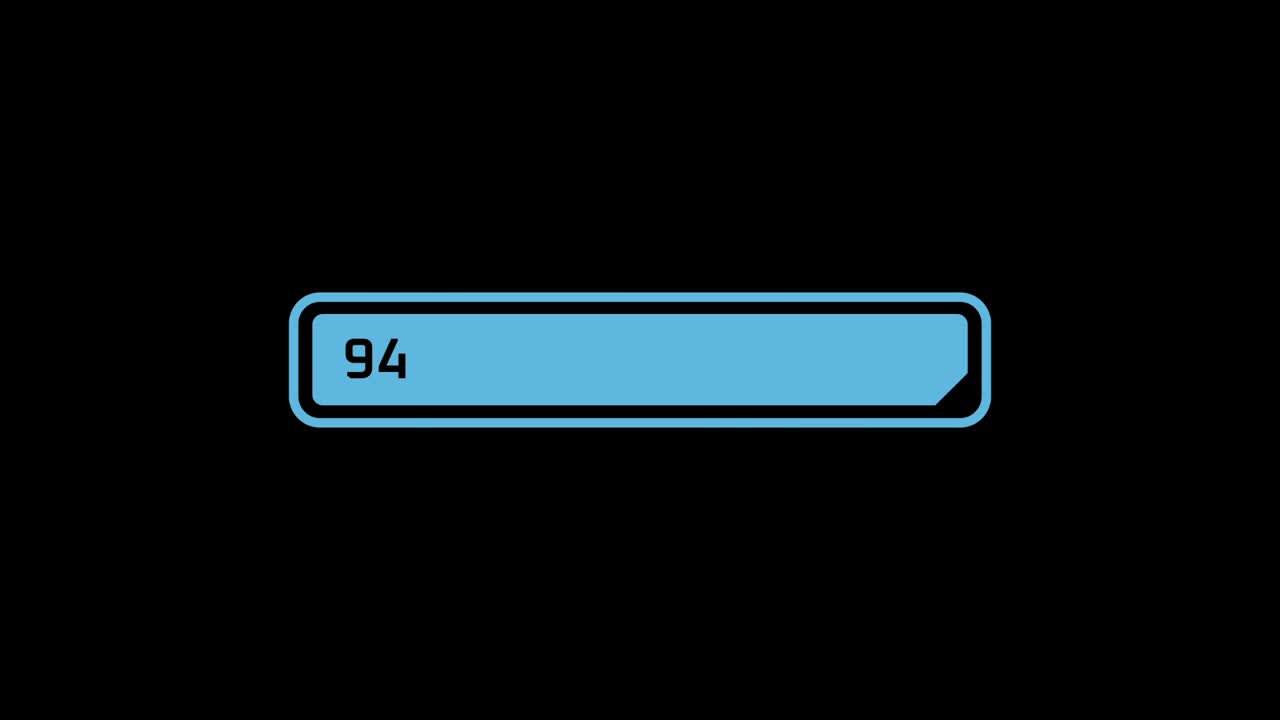 Loading Interface After Effect Animation Template with horizontal progress bar, percentage label on black background
